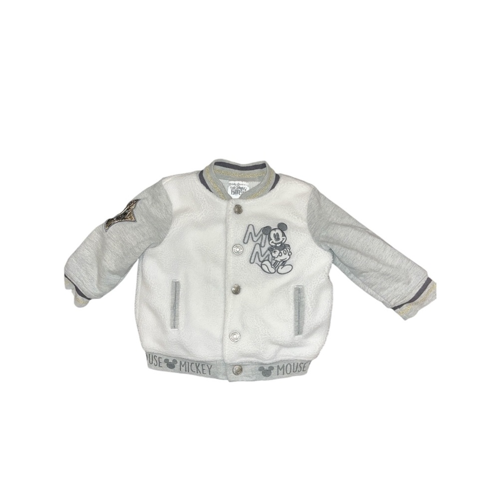 Mickey Mouse Gray and White letterman Jacket